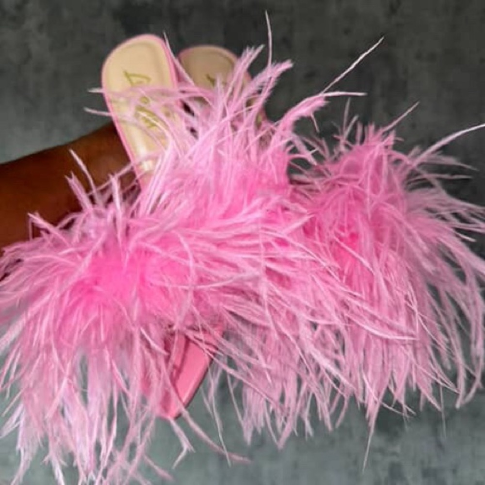 Pink Feathered Heels